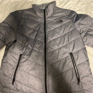 The North Face Heather Gray Quilted Puffer Jacket